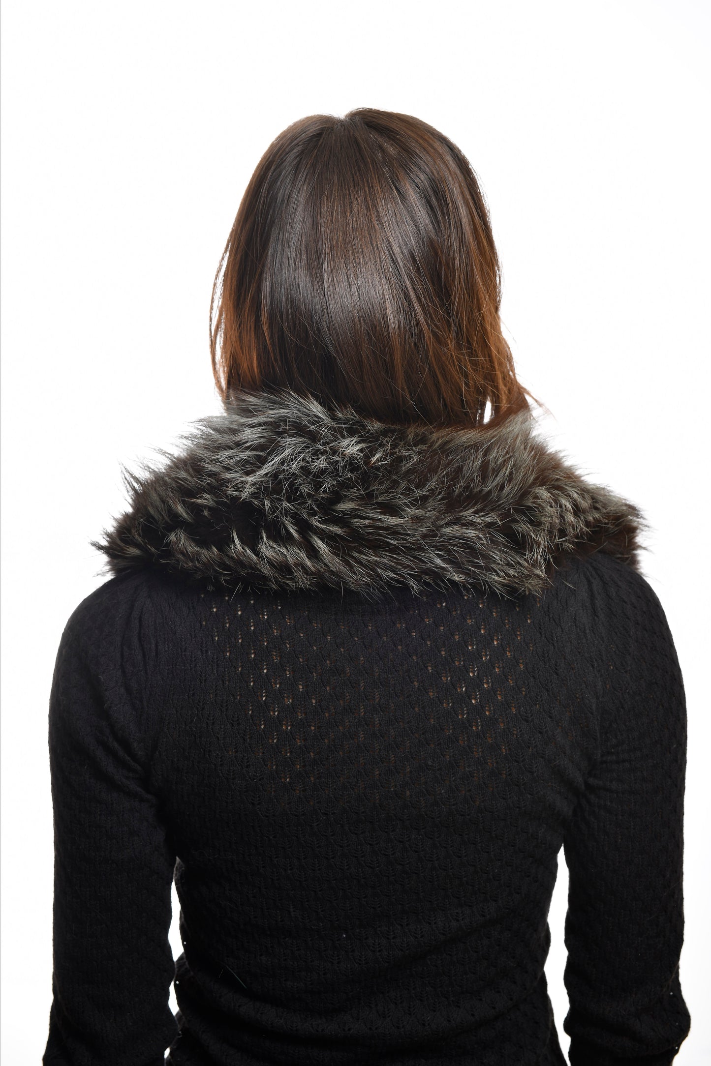 Collo a scialle in volpe verde militare