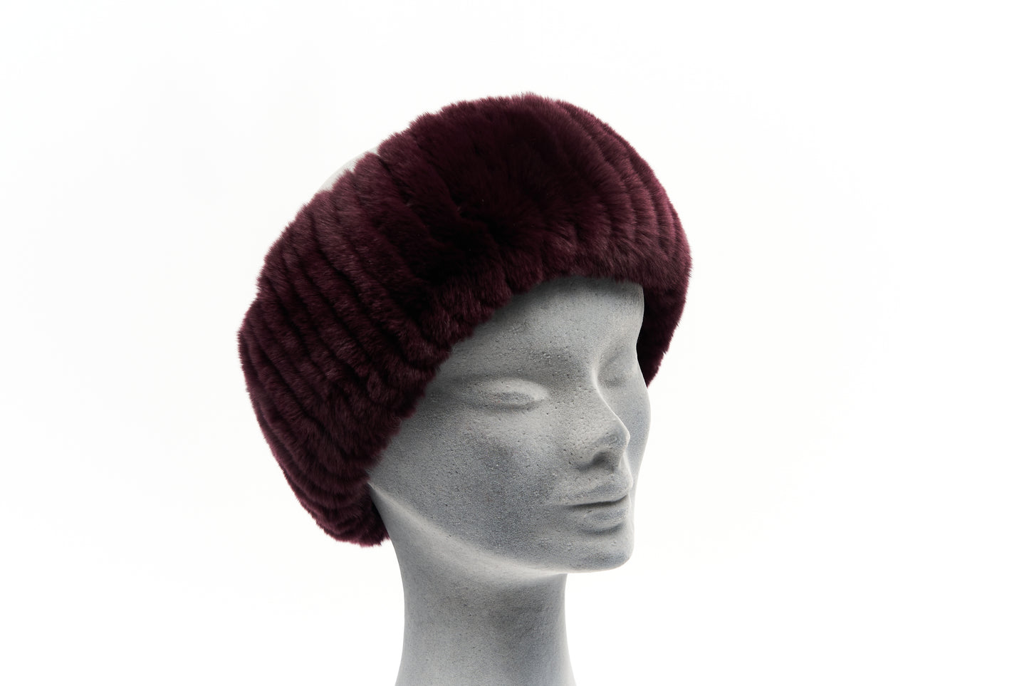Fascia per capelli in rex bordeaux