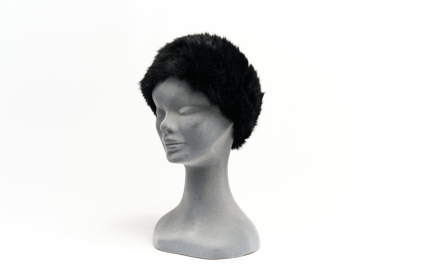Fascia per capelli in lapin nero